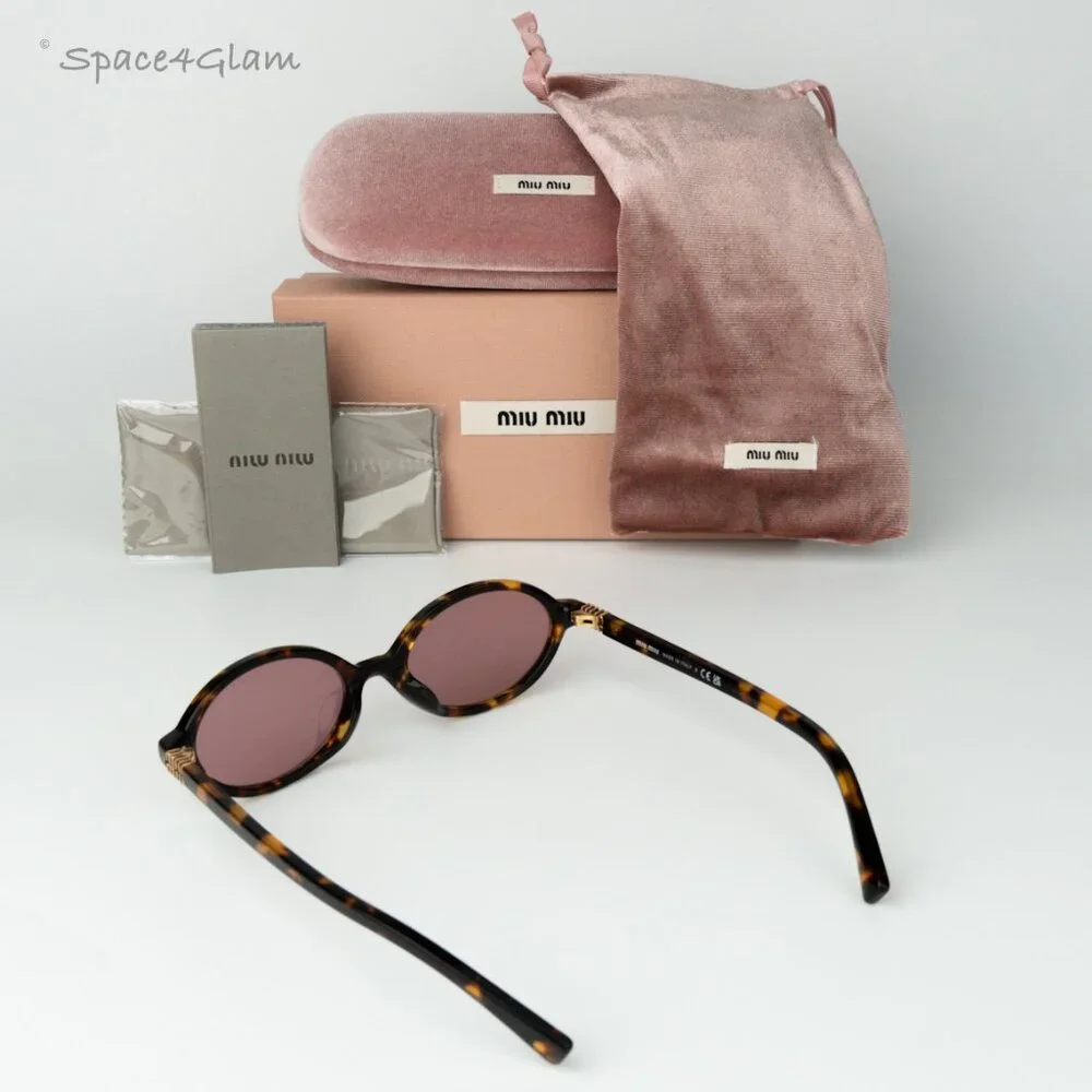 Miu Miu Men Sunglasses Havana Pink Mirror Silver MU04ZSF VAU50D REGARD NEW